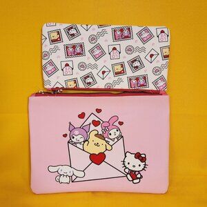 Sanrio Hello Kitty & Friends Love Letter Stamp Cosmetic Bag Pencile Pouches Set